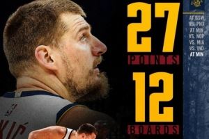 搞反了!掘金官方修正约基奇数据:27分12篮板10助攻